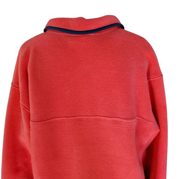 Vintage L. L. Bean Coral Pink 1/4 Snap Pullover Fleece Jacket Pockets Sz Medium - Picture 8 of 12